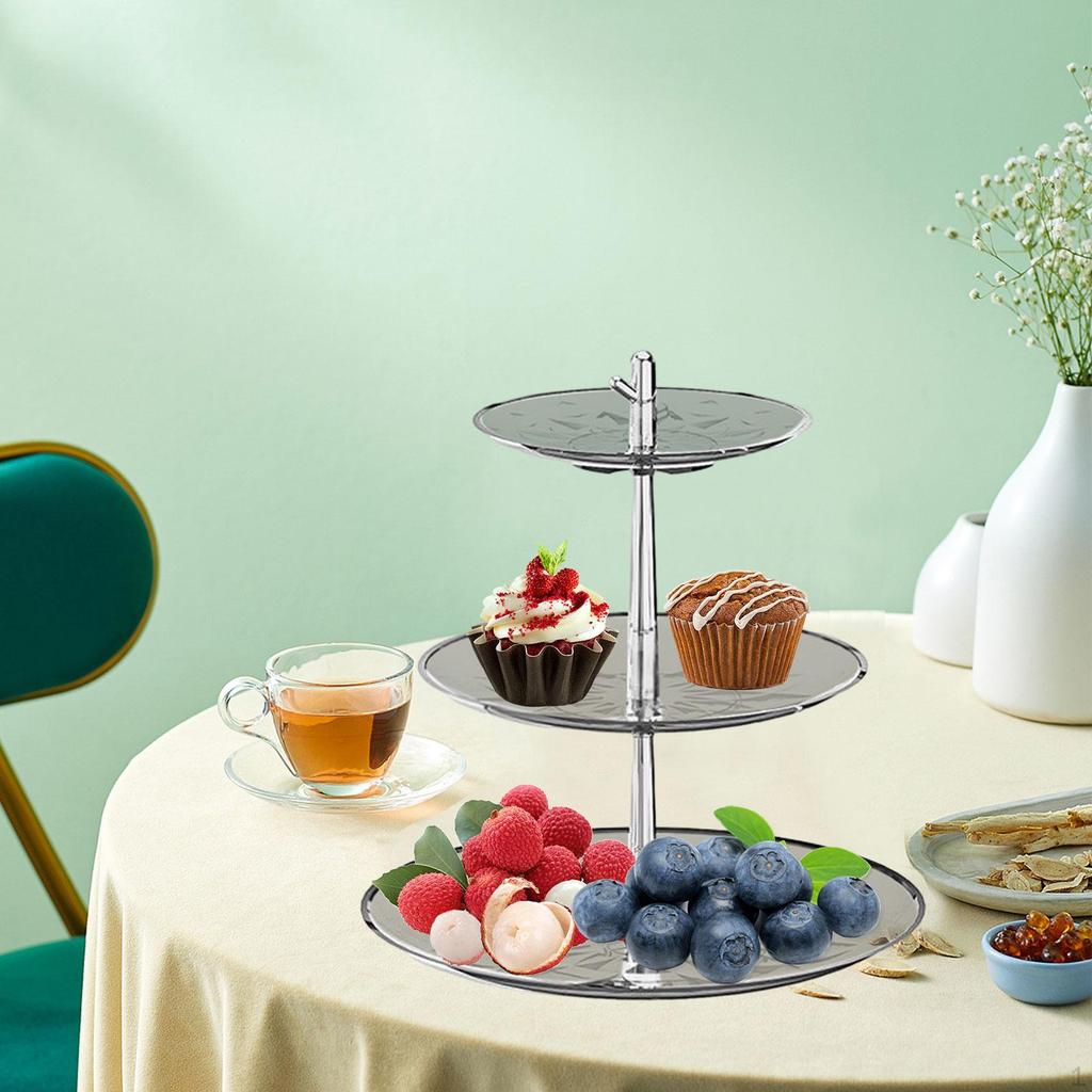 3 Tier Cupcake Stand Cake Holder Dessert Table Display Tiered Serving Tray Fruit Plate for
