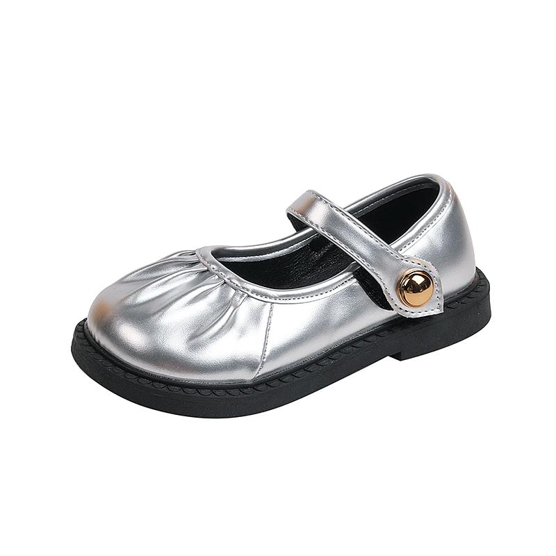 Spring Autumn Girls' Flat Shoes Fold Kids Leather Shoe School Solid Color Causal Children Princess Shoes Fashion Versatile New