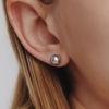 Серьги из серебра 925 пробы с светло-серыми жемчужинами 8 мм LSE79