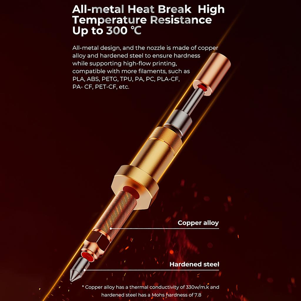 Комплект керамического нагревательного блока Creality K1 Max с керамической нагревательной мощностью 60 Вт, отличной теплопроводностью и плавной подачей филамента