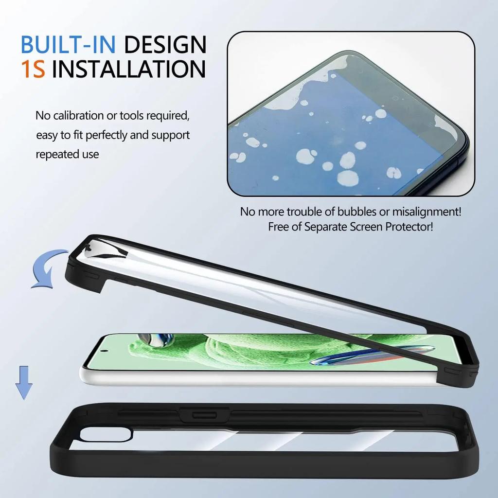 Противоударный чехол с полной защитой для Xiaomi 13T Redmi 13C 12C 10C Note 12S 4G 12 Pro Plus 11 11S 10 10S 10A 9 9C NFC A1 Poco F5 X5 Pro 5G двойная крышка