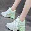 Женские кроссовки смешанных цветов на толстой подошве с дышащей сеткой на шнуровке, спортивная обувь на каждый день