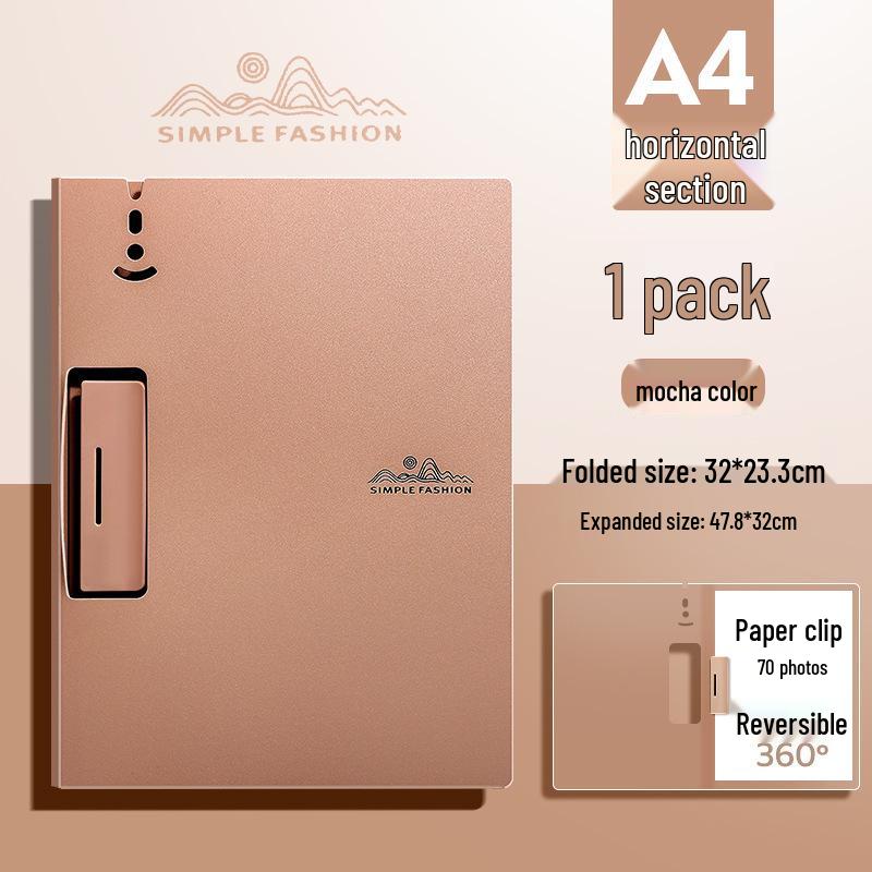Effort-Saving A4 Multifunctional Horizontal & Vertical Folder with Maillard Color Scheme for Office, Meeting, Student, Writing Pad