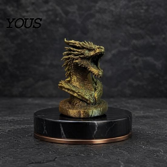 Настольная фигурка-голова дракона, 3D-печатная фэнтезийная статуэтка, мифическое черное скульптурное животное для украшения рабочего стола дома и в офисе, Подарок Коллекционерам Масштаб
