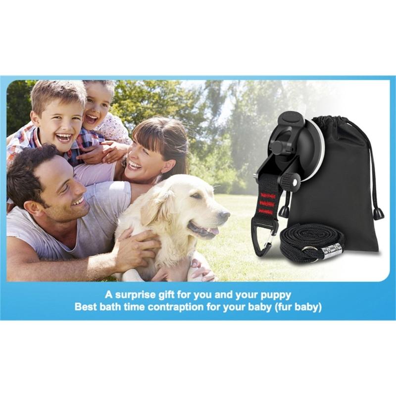 3 шт. Гибкий поводок для собаки и держатель на присоске для ухода за домашней собакой Регулируемый мягкий поводок для собак Принадлежность для душа и купания собак