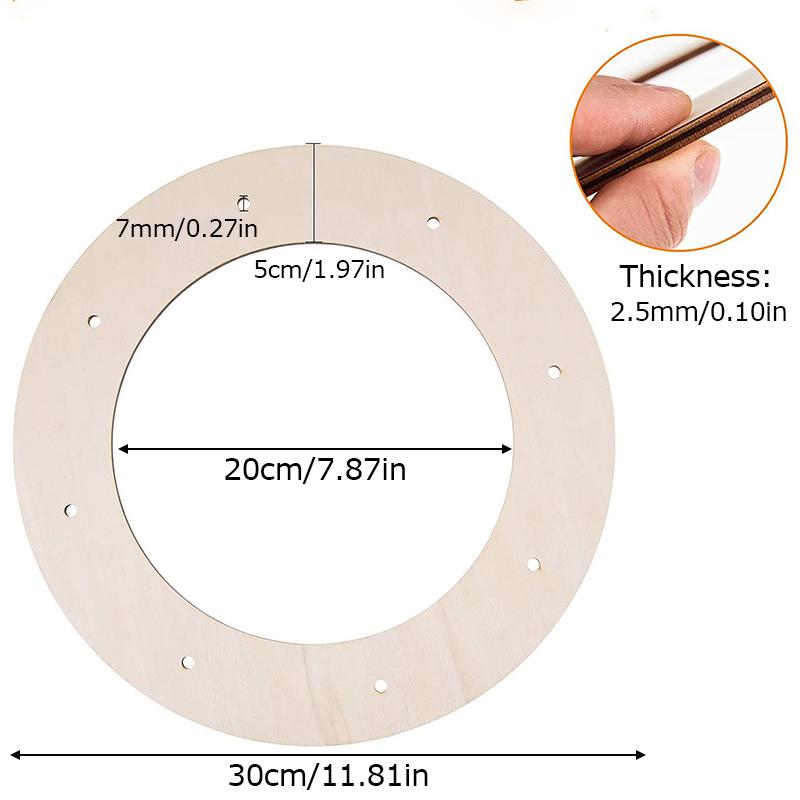 Creative Wreath Wood Circle DIY Handmade Ring Wreath Wedding and Festival Home Decor
