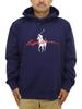 Polo Ralph Lauren Big Pony Print Pullover Hoodie with Kangaroo Size Navy Men's Pocket, M, (Product Code 01020099)
