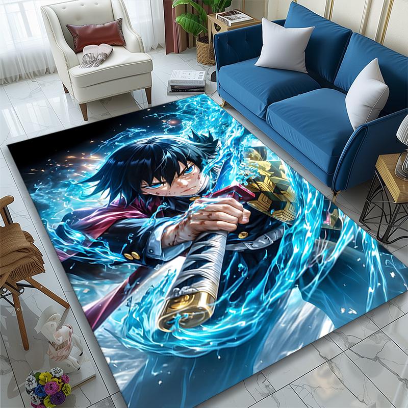 1pc Anime Boy Power Scene Rug, Comfortable Printed Home Area Carpet, Cozy Office Chair Rug