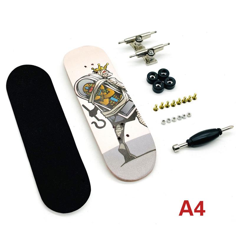 Finger Skateboard Bearing Wheels Skid Pad Maple Wood Finger Skateboard Alloy Stent Novelty Kids Toys