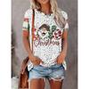 Christmas Women's T Shirt Graphic Print Casual Short Sleeve 3d T Shirts Streetwear Crew Neck Pullover Female Oversized Clothing
