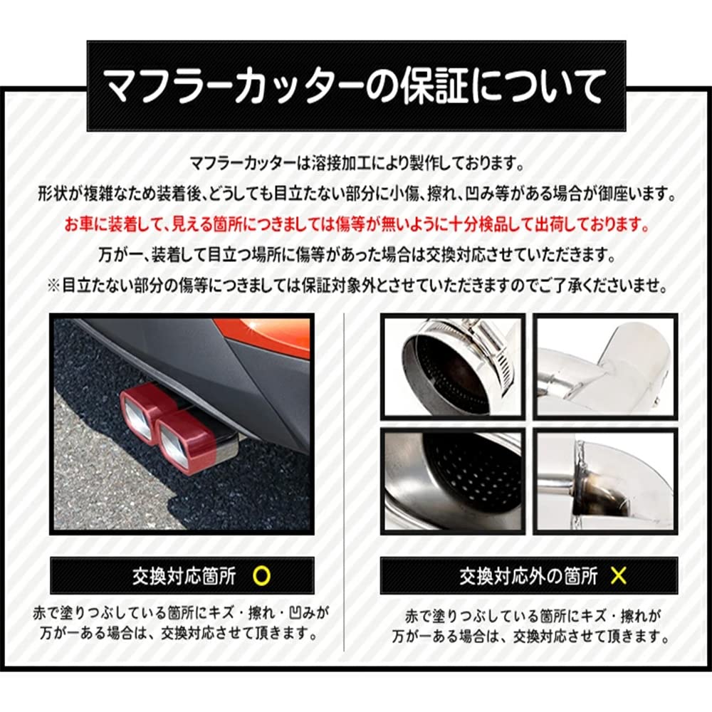 80 Series and Esquire Compatible Muffler Cutter Type Dual Exhaust with Drop Custom S YOURS Voxy, Noah, 2, [Titanium-Look], Protection, Chrome-Tipped