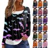 Women's T Shirt Tee Halloween Print Long Sleeve Fake Two Pieces Daily Weekend Fashion Basic Regular Top