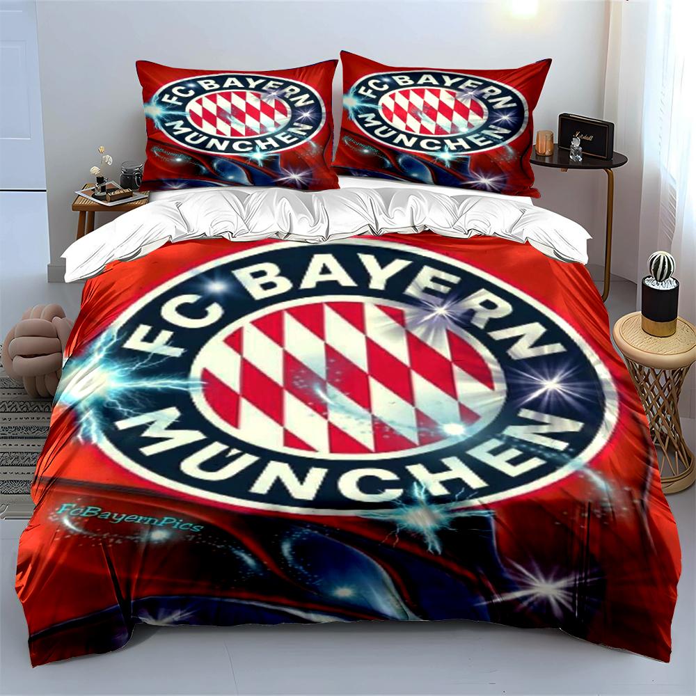 Bayern Munich Logo Bedding Set Bedding Duvet Cover Set Duvet Cover Pillowcases Home Decor (1 * Duvet Cover 2 * Pillowcases, without duvet insert)