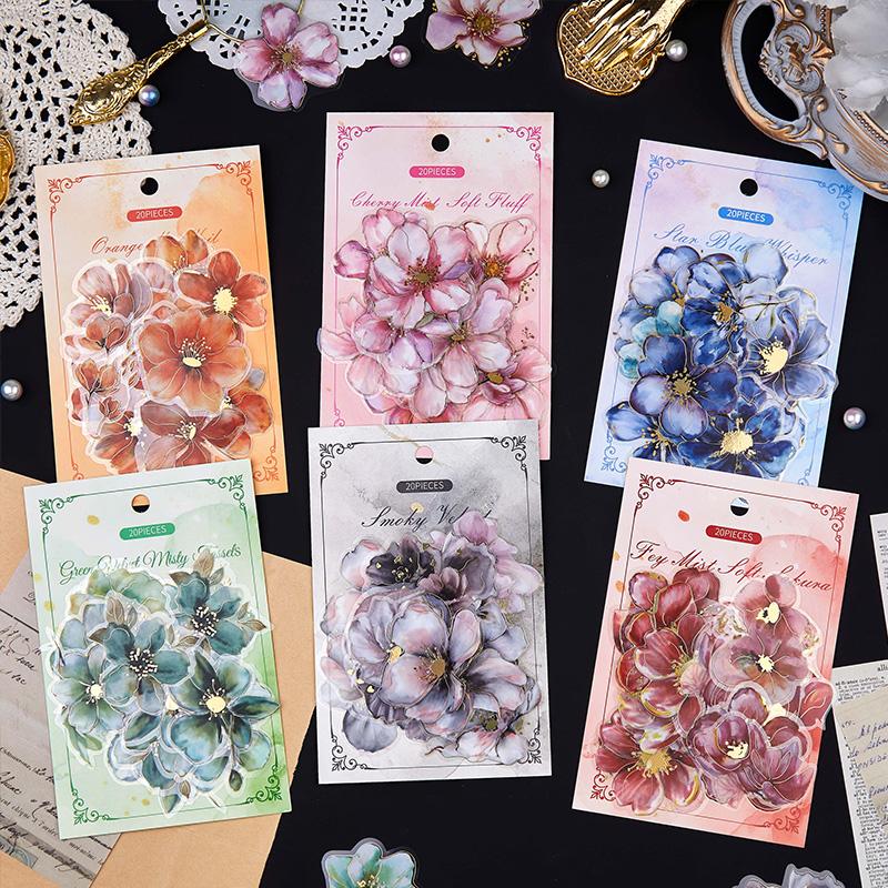 20 pieces/pack of decal stickers PET collage art scrapbook DIY scrapbook decorative supplies creative aesthetic stickers