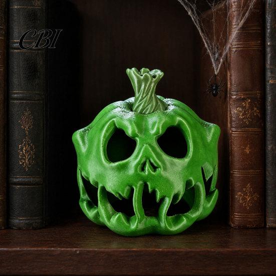 Halloween Skull Pumpkin 3D Printed Candle Holder, Hollow Design Sturdy Decoration Figurine, Multifunctional Ambient Lampshade for Party Favors Festive