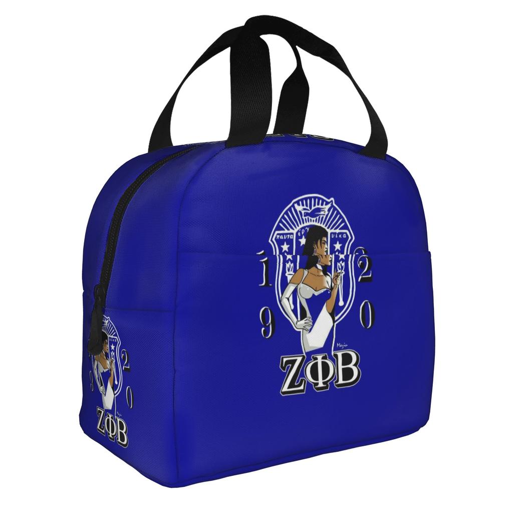 Zeta Phi Beta 1920 Sorority Thermal Insulated Lunch Bags ZOB African American Resuable Lunch Tote for School Storage Food Box