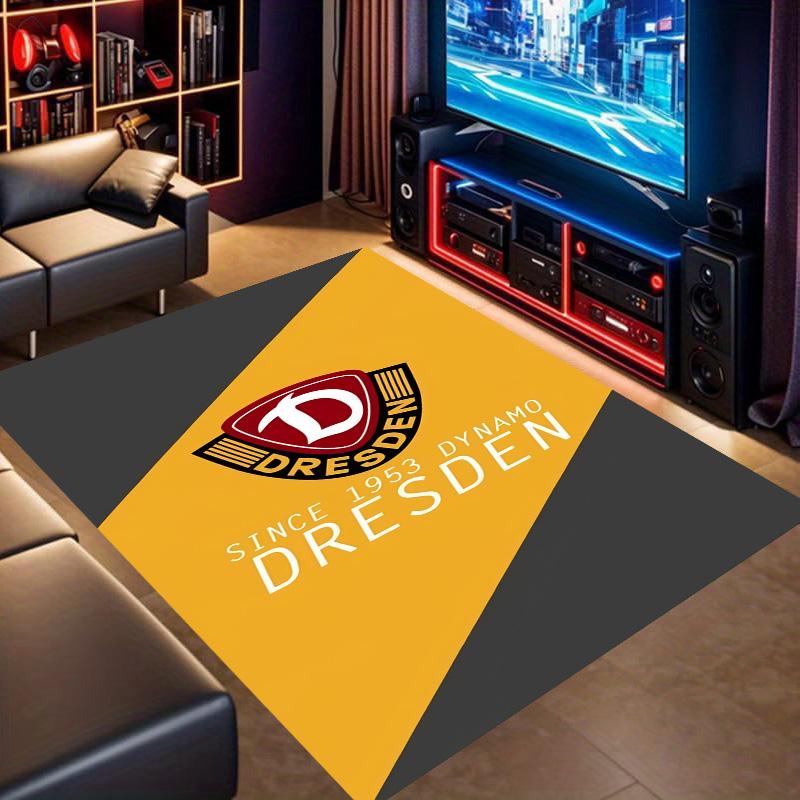 Dynamo Dresden Football Club Logo Print Area Rug Non‑Slip Rectangular Floor Mat Soccer Fan Gaming Room Home Decor Carpet