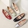Fashion 2024 Antumn New Square Toe Ballet Shoes Low Heel Mary Jane Shoes Casual Shallow Double Buckle Soft Sole Shoes Zapatos De Mujer