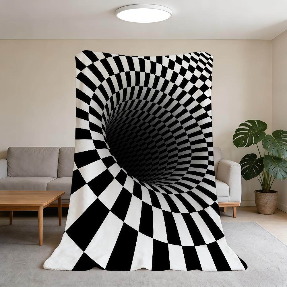 Dimensional Blanket Black Super Hole Warm Comfortable Plush Three Throw Blanket Child Home Sofa Bedroom Gift