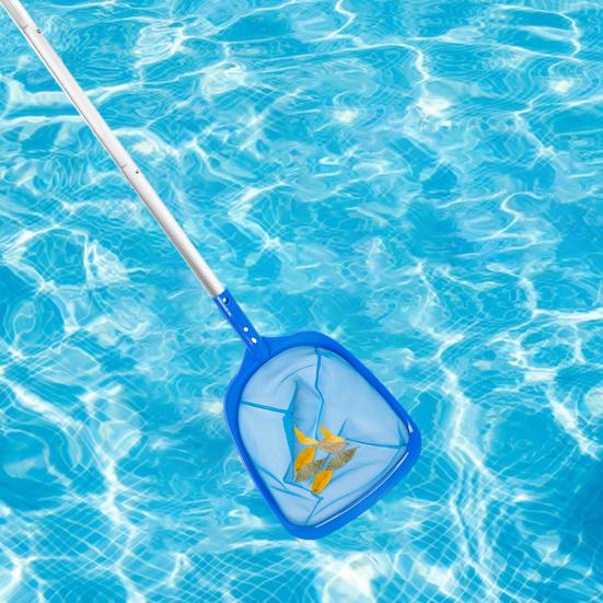 Pool Leaf Skimmer Net Ultra Fine Mesh with 4 Sections Aluminum Poles Easy To Use Detachable Pool Cleaning Net Leaf Catcher