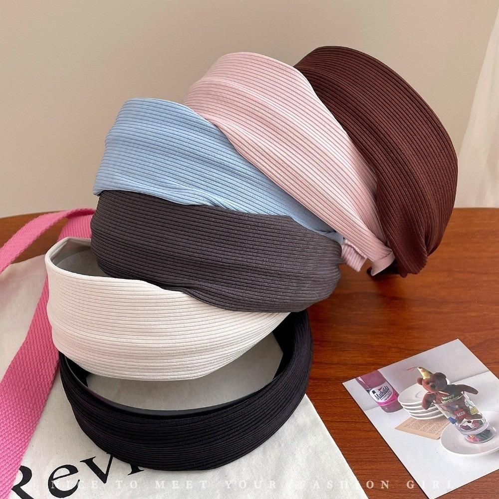 Wide Edge Design Wide Edge Headband Soft Solid Color Headband Elegant Knitting Headband for Women