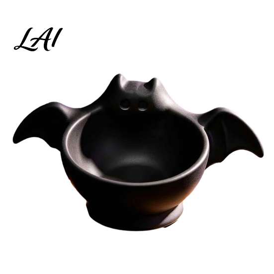 Halloween Candy Bowl Bowl Bat Shape Ceramic Serving Dish Cute Decorative Storage for Sweets Tabletop Decoration Party Snacks And Home Unique Holiday