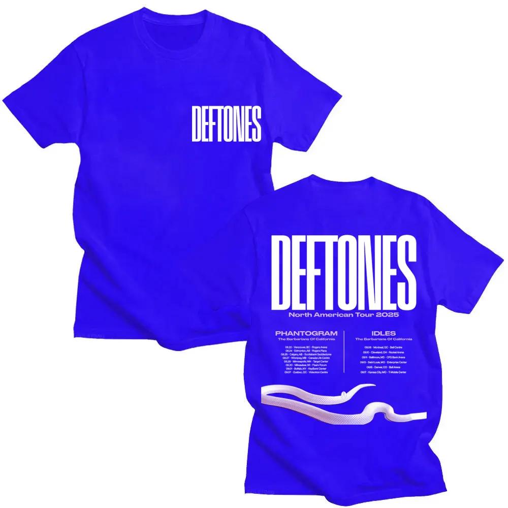 Deftones Североамериканский тур Мода Ретро Мужские и Женские Футболки 2026 Лето Чистый Хлопок Принт Свободные Футболки