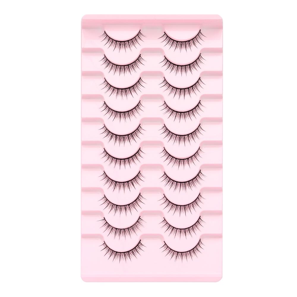 Dense Black False Eyelashes - Natural, Full Strip for Cosplay/Comic, Ideal for Beginners and Cross-Border Styles.