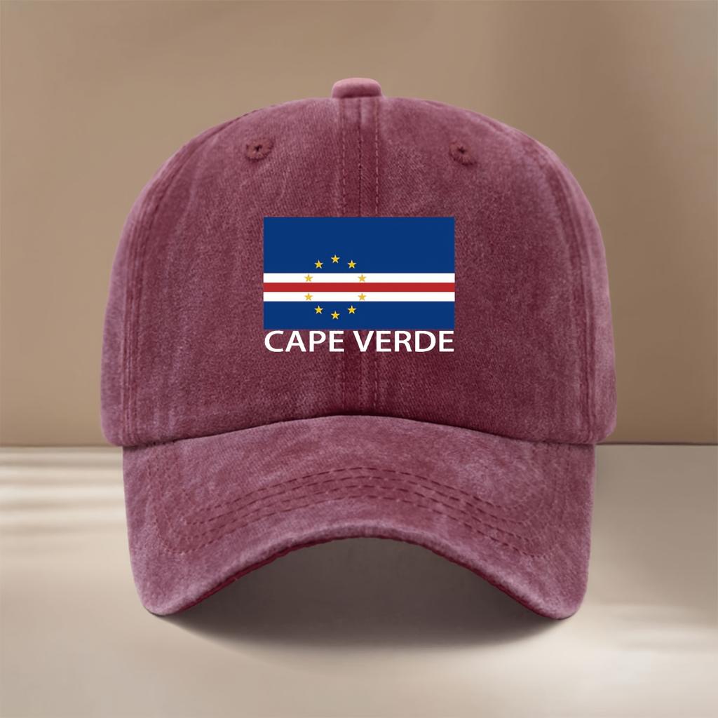 CAPE VERDE Text Pattern Baseball Cap Textured Casual Hat Trendy Comfortable and Lightweight SixPanel Cap Unisex Duckbill C