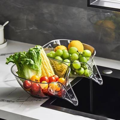 3 шт. корзины для слива кухонной раковины, пищевые, без BPA, многофункциональные, прозрачные, многоразовые, корзины для слива