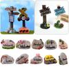 Desktop Ornament Fairy Garden Simulation Stone Signpost Welcome Stake Figurine Mini Road Sign