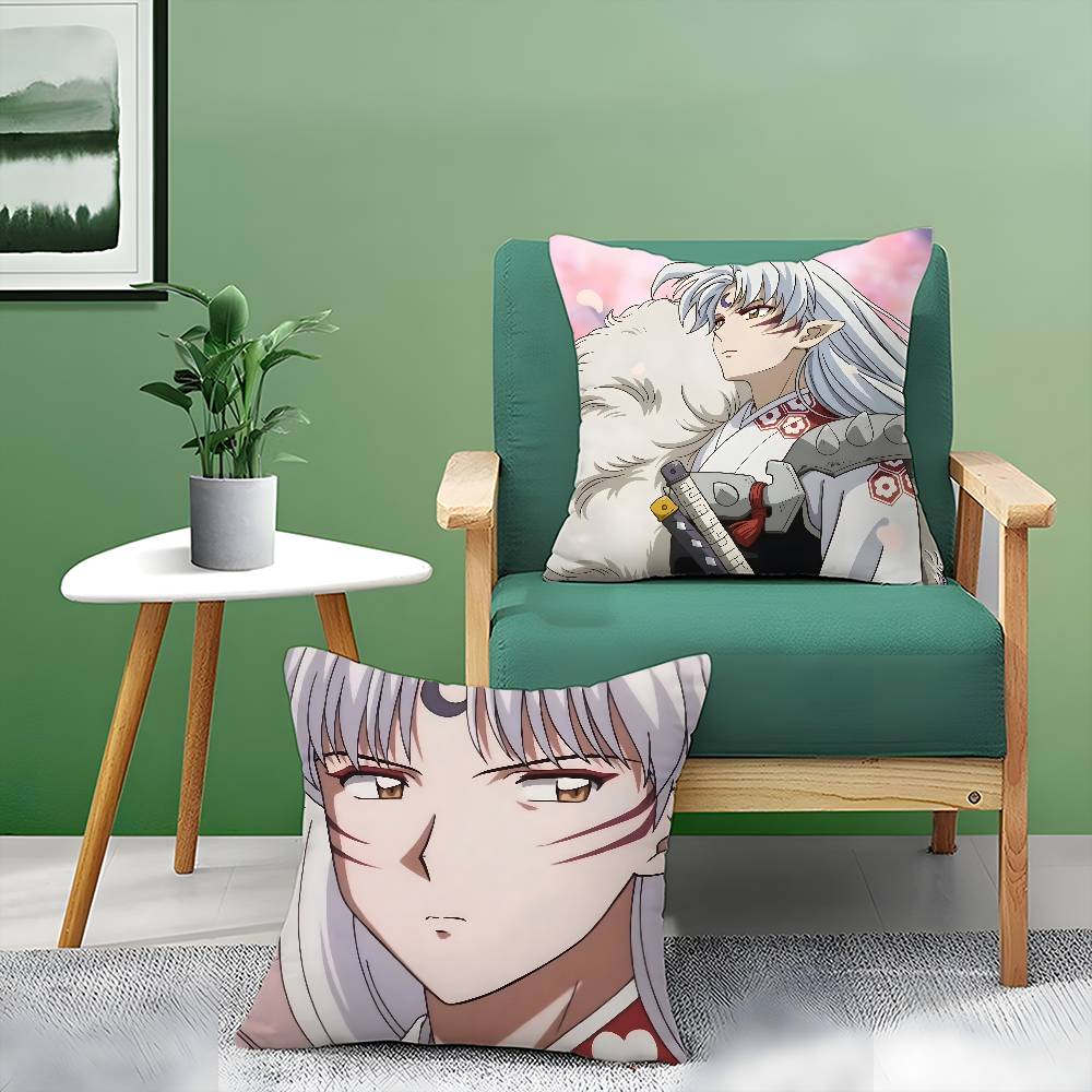 Anime Cool l-Inuyasha-MT Sesshomaru Pillow Case Printed Brushed Fleece Pillow Baby Skin-Touch Eco-Friendly Dye-Sublimat