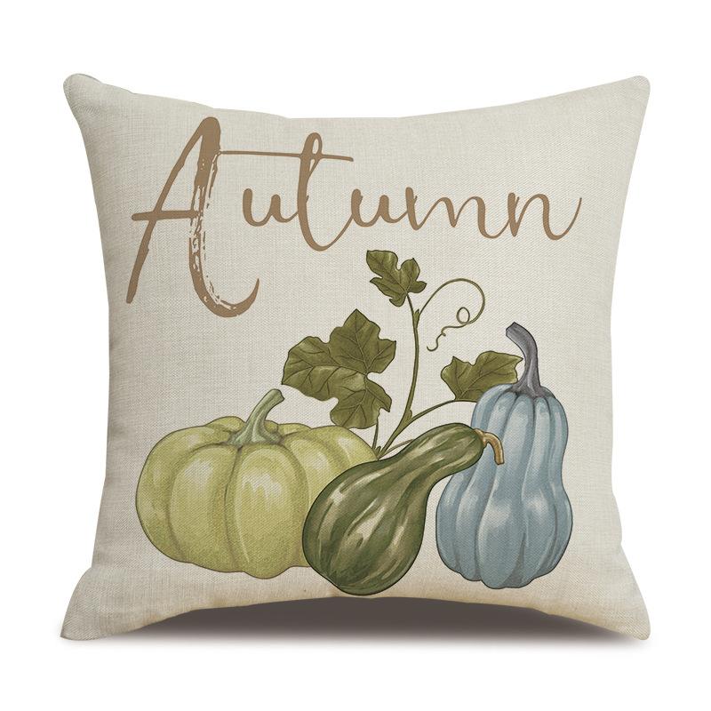 Подушка из льна на День благодарения, осенняя наволочка с принтом тыквы