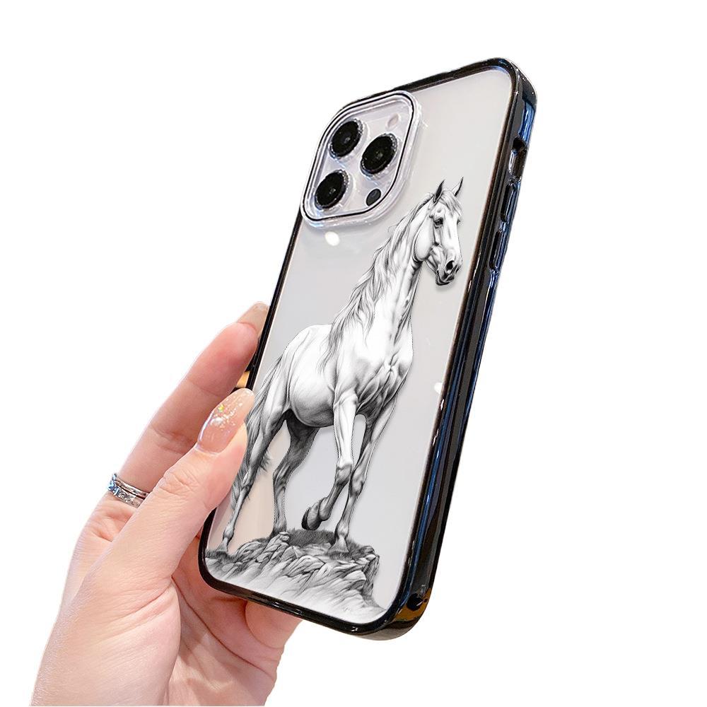 Ozon популярный арт-скетч белый конь чехол для мобильного телефона iPhone12 продвинутое магнитное притяжение прозрачный apple 17promax