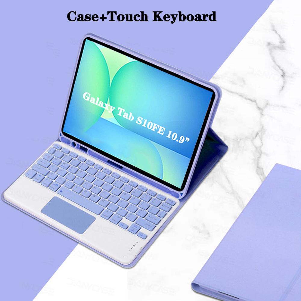 Чехол для Samsung Galaxy Tab S10 FE 10,9 дюйма, Чехол-клавиатура для Samsung Galaxy Tab S10 FE 10,9 дюйма SM-X520/X526/X526B