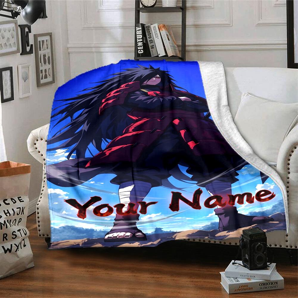 Naruto Character Customize Your Name Blanket Lightweight Personalized Blanket Durable Comfort Perfect for Chair Bed Couch Picnics Ideal for All Season