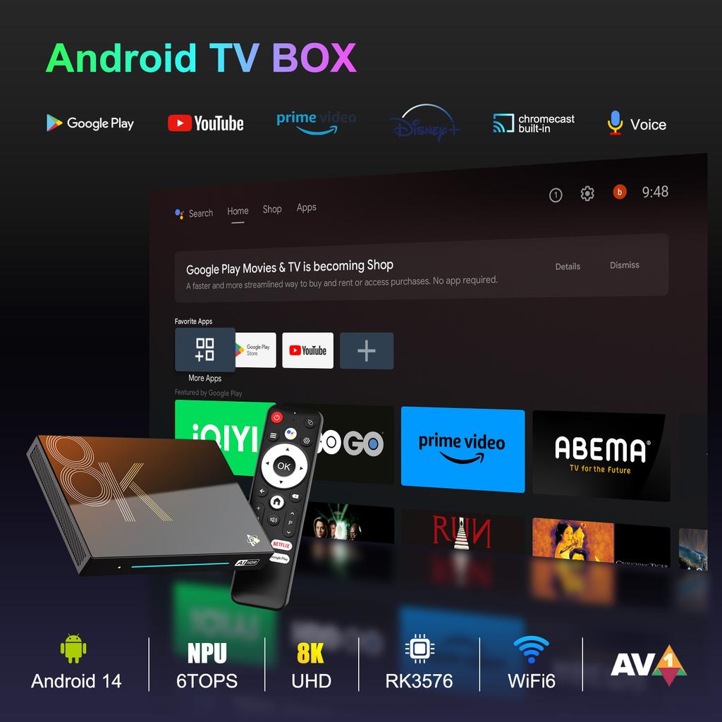 H96 MAX M9S Smart TV Box Android 14 Rockchip RK3576 Wifi6 BT5.4 1000M LAN 8K 4K&120fps 8GB 128GB Media Player Set Top Box