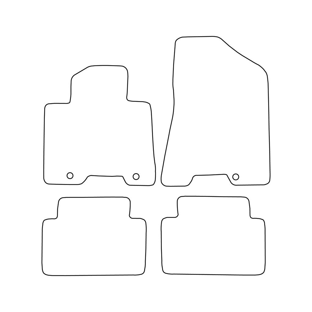 Velour Car Mat Set, Car Mats Fitting for Hyundai Tucson III 2015-2018, Kia Sportage IV 2015-2018, Black Trim