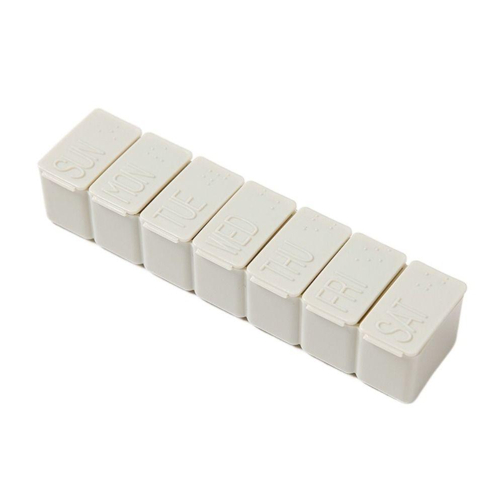 With Lid 7-frame Rectangular Pill Box Long Strip Weekly Medicine Pill Storage Box Home