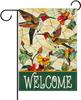 Dyrenson Welcome Spring Summer Hummingbird Ower Decorative Garden Ag, Colorful Stained Glass Window Oral Yard Outside  AAS