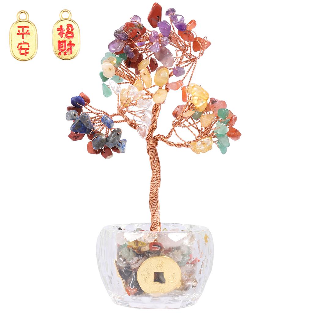 Künstlicher Kristallbaum Kreativer Kristallbaum Lebens-Bonsai-Dekor Kristalle Steine Werde reich Bäume für Büro Wohnzimmer Heimdekoration