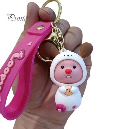 Брелок для ключей, милый мультяшный персонаж, бобр, полированный обруч из нержавеющей стали, зажим для омара, красочный брелок для ключей, органайзер для ключей, ремешок на запястье, школьная сумка, кулон, брелок