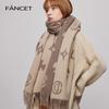 FANCET Women's 100% Wool Jacquard Scarf & Shawl