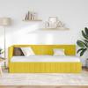 Corner Bed Frame with Headboard Yellow 80 cm x 200 cm Velvet