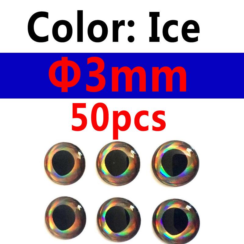 50PCS Holographic 3D 4D Fish Eyes for Fly Tying Streamers Baitfish Wood Plastic Lure Popper DIY Eyes