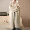 Medium Long Knitted Cardigan Looped Yarn Girl  Autumn Winter Style Loose Soft Lazy Sweater Jacket Trend