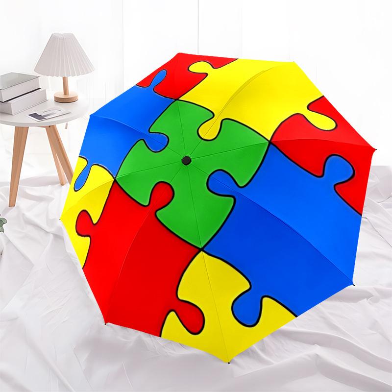 1PC Puzzle Circle Folding Umbrella with 8 Frames, Automatic Open, Durable Frame, Quality Craftsmanship yy250912156