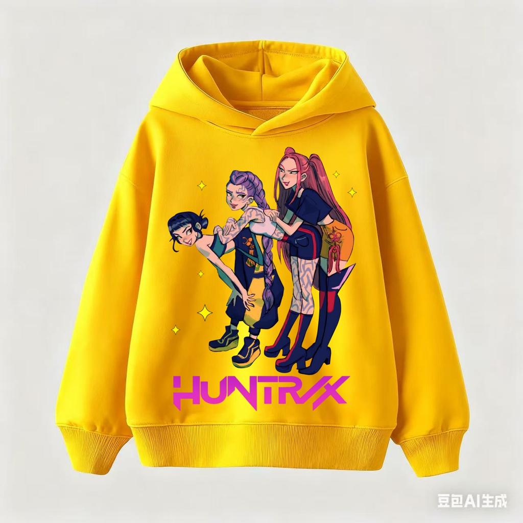 Худи KPop Охотники на демонов для детей Свитшот из фильмов Мультяшное худи для мальчиков и девочек Модное худи для женщин и мужчин