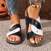 Модные новые летние европейские и американские сандалии большого размера с перекрестными ремешками, толстой подошвой и открытым носком для женщин