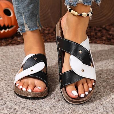 Модные новые летние европейские и американские сандалии большого размера с перекрестными ремешками, толстой подошвой и открытым носком для женщин
